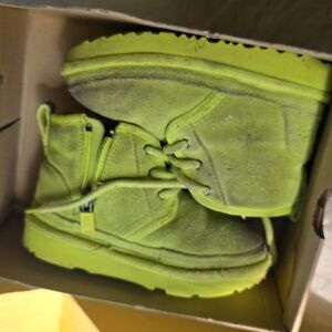 Vibrant Green Suede Boots